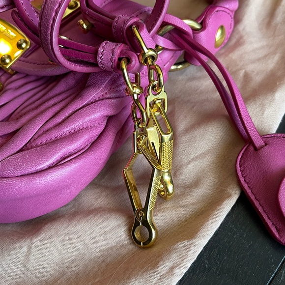 MIU MIU Miu Coffer pink matelasse nappa leather handbag crossbody bag w/dust bag - Picture 10 of 16